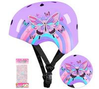 MHJY Kids Bike Helmet Toddler Helmet Girls Age 3-5-8-14 Years Adjustable Childs Cycle Helmet with DIY Stickers for Bicycle Scooter Skateboard