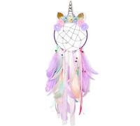 MHJY Unicorn Dream Catcher Girls Large Dreamcatcher Kids Bedroom Accessories Handmade Colorful Featrher Flowers Wall Hanging Decoration Nursery Blessing Birthday Gift