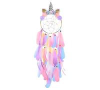 MHJY Unicorn Dream Catcher Girls Large Dreamcatcher Kids Bedroom Accessories Handmade Colorful Featrher Flowers Wall Hanging Decoration Nursery Blessing Birthday Gift