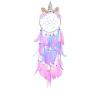 MHJY Unicorn Dream Catcher Girls Large Dreamcatcher Kids Bedroom Accessories Handmade Colorful Featrher Flowers Wall Hanging Decoration Nursery Blessing Birthday Gift