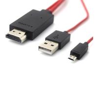 MHL Micro USB to HDMI TV Adapter Cable for Samsung Galaxy S4 i9500 / S3 i9300 / Note 2 N7100 / Note 3 - Black + Red (200cm)
