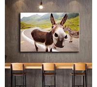 MHLCMG Animal Art Mule Donkey Canvas Painting Pictures Wall Art Landscape Poster Art Print Picture Wall Living Room Bedroom Decor No Frame (80 x 100 cm)