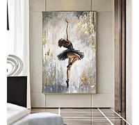 MHLCMG Canvas Painting Abstract Ballet Girl Pictures Wall Art Dancing Ballerina Poster Art Print Picture Wall Living Room Bedroom Decor No Frame (80 x 120 cm)