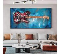 MHLCMG Canvas Painting Abstract Guitar Pictures Wall Art Modern Poster Art Print Picture Wall Living Room Bedroom Decor No Frame (50 x 80 cm)