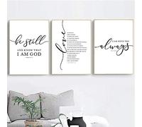 MHLCMG Canvas Painting Christian Bible Scripture Quote Pictures Wall Art Black White Poster Art Print Picture Wall Living Room Bedroom Decor No Frame (3 x 20 x 30 cm)