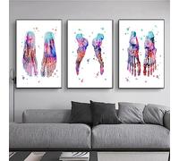 MHLCMG Canvas Painting Colourful Abstract Foot Bones Anatomy Pictures Wall Art Modern Poster Art Print Picture Wall Living Room Bedroom Decor No Frame (3 x 20 x 30 cm)