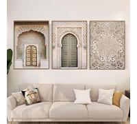 MHLCMG Canvas Painting Islamic Architecture Mosque Beige Pictures Wall Art Poster Art Print No Frame Picture Wall Living Room Bedroom Decor (3 x 20 x 30 cm)