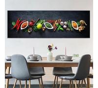 MHLCMG Canvas Painting Kitchen Spoon Spices Colourful Pictures Wall Art Modern Poster Art Print Picture Wall Living Room Kitchen Decor No Frame (30 x 90 cm, 2)