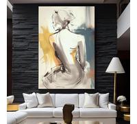 MHLCMG Canvas Painting Line Drawing Woman Body Abstract Pictures Wall Art Poster Art Print No Frame Picture Wall Living Room Bedroom Decor (40 x 50 cm)
