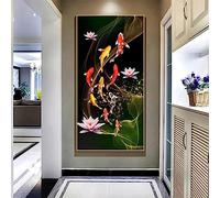 MHLCMG Red Koi Lucky Carp Canvas Painting Pictures Wall Art Fish Goldfish Poster Art Print Picture Wall Living Room Bedroom Decor No Frame (30 x 60 cm)