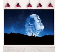 MHLSWY 7x5FT Death Blue Star Photo Backdrop Galactic Superweapon Galaxy Theme Photography Background Universe Outer Space Baby Shower Birthday Party Decor Banner Studio Booth Props