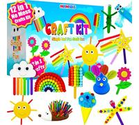 MHMYDIS First Craft Kit for Kids - No Mess Educational Creative Arts and Crafts kit for Kids Ages 4-8 - Toddler Crafts Kit Supplies - Gifts for Girls and Boys 3 4 5 6 7 8 Year Old