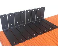 8 Pack - L 6" x H 4" x W 1.5", 5mm Thick Black L Shelf Bracket, Iron Shelf Brackets, Metal Shelf Bracket, Industrial Shelf Bracket Decorative Shelving, Shelf Supports with Screws