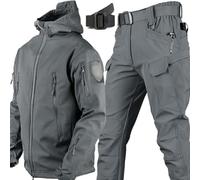 MHNFGDSE Men Tactical Uniforms Military Waterproof Army Combat Suit Sets Camouflage Softshell Jacket Pants Hunt Clothes BDU Hunting Military Uniform Shooting Militar Clothes Suit,F,L