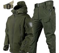 MHNFGDSE Mens Military Uniform ACU Camo Waterproof Combat Shirt And Trousers Set Ripstop Multicam Airsoft Clothing Woodland Hunting Military Uniform Men's Soft Shell Jacket Uniforms,D,L