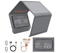 MHPOWOS Foldable Solar Panel 40 W 19 V Portable Solar Charger with USB C, USB A and DC Outputs, Mini Charger in Book Size for iPhone, iPad, Power Bank, Camping, Hiking, Outdoor Travel