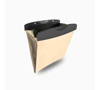 MHQP Car Leather Trash Can Garbage Bag for Auto Back Seat Dustbin Waste Rubbish Basket Storage Bag Portable Offices Toilet Garbage Cans Car Interior Accessories (Beige)