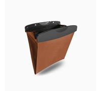 MHQP Car Leather Trash Can Garbage Bag for Auto Back Seat Dustbin Waste Rubbish Basket Storage Bag Portable Offices Toilet Garbage Cans Car Interior Accessories (Brown)