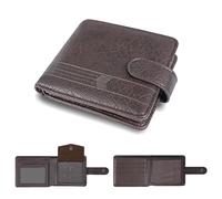 Mhrss Wallet for men Slim RFID Leather 2 ID Window, mens wallets leather, billeteras de hombres, Anti-Theft Band(A-Brown)