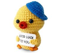 MHRYEZ Good Luck Duck, Positive Crochet Animals Inspirational Duck Good Luck Gifts for Women Men Friends, Graduation Gifts for Her/Him