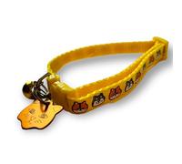 MHS Cat ID Tag, Cat Collar with Bell, Cat Tags for Pets Engraved, ID Tag, Personalised Cat Name Tags, Customised Cat ID Tags (Orange Tag + Yellow Collar)