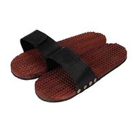 MHS DECOR Acupressure Slippers Unisex Wooden Relaxing Acupressure Foot Feet Massager Slippers Chappal for Good Health natural wood color Brown Size UK 8