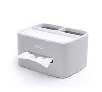 MHTECH Multifunction Tissue Box, Remote Control and Tissue Holder, Organizer with Tissue Box - Gray