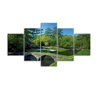 MHTGD Abstract Canvas Wall Art Decor 5 Piece Canvas Prints Wall Art 5 Panels Augusta Masters Golf Course Nature Scenery Canvas Posters Frame Wall Decor Pictures for living room wall decoration
