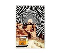 MHTHFD A Real Road Trip Opart Design Optical Illusion Canvas Poster Bedroom Decor Landscape Office Room Decor Gift 20x30inch(50x75cm)