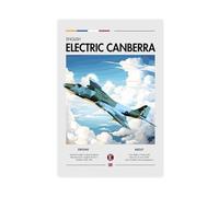 MHTHFD English Electric Canberra Print - British Aviation Art Canvas Poster Bedroom Decor Landscape Office Room Decor Gift 24x36inch(60x90cm)