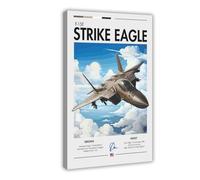 MHTHFD F-15E Strike Eagle Print - Aviation Art(1) Canvas Poster Wall Art Decor Print Picture Paintings for Living Room Bedroom Decoration 12x18inch(30x45cm)