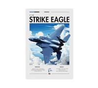 MHTHFD F-15E Strike Eagle Print - USA Aviation Art Canvas Poster Bedroom Decor Landscape Office Room Decor Gift 12x18inch(30x45cm)