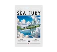 MHTHFD Hawker Sea Fury Print - Aviation Art Canvas Poster Wall Art Decor Print Picture Paintings for Living Room Bedroom Decoration 24x36inch(60x90cm)