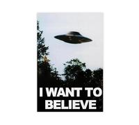 MHTHFD I Want to Believe Vintage UFO Print Canvas Poster Bedroom Decor Landscape Office Room Decor Gift 24x36inch(60x90cm)
