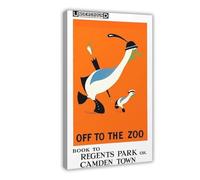 MHTHFD Off to The Zoo London Underground Canvas Poster Wall Art Decor Print Picture Paintings for Living Room Bedroom Decoration 20x30inch(50x75cm)