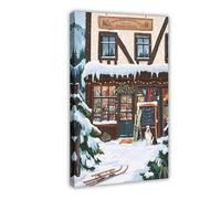 MHTHFD Ski Lodge Poster, Alpine Chalet Wall Art Canvas Poster Wall Art Decor Print Picture Paintings for Living Room Bedroom Decoration 16x24inch(40x60cm)