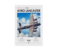 MHTHFD Vintage Avro Lancaster Bomber Print - WWII Aviation Art Canvas Poster Wall Art Decor Print Picture Paintings for Living Room Bedroom Decoration 12x18inch(30x45cm)