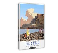 MHTHFD Vintage Giants Causeway Canvas Poster Bedroom Decor Landscape Office Room Decor Gift 16x24inch(40x60cm)