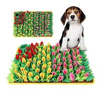 MHTTEC Snuffle Mat 60cm x 40cm Tulip Snuffle Mat for Dogs Washable Sniff Mat for Training Natural Foraging Skills Enrichment Toys for Dogs Flower Pet Slow Feeder 1PC