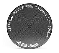MHW-3BOMBER 51mm Espresso Puck Screen, 0.2mm Ultra-Thin Titanium Coated Reusable Coffee Filter, Compatible with 51mm Portafilter Baskets, Durable Metal Espresso Accessory,FG5640-OS