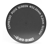 MHW-3BOMBER 53.35mm Espresso Puck Screen, 0.2mm Ultra-Thin Titanium Coated Reusable Coffee Filter, Compatible with 54mm Portafilter Baskets, Durable Metal Espresso Accessory, FG5641-OS