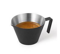 MHW-3BOMBER Espresso Measuring Cup 100 ml, Stainless Steel Espresso Shot Cup, V-Shaped Pouring Spout Espresso Cup with Handle for Coffee|Tomato Sauce|Steak Sauce|Beverages (Matte Black) G5141B-OS