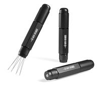 MHW-3BOMBER Retractable WDT Tool-Espresso Distribution Tool with Magnetic Storage,8 Stainless Steel 0.4mm Needles, Adjustable Coffee Stirrer for Baristas, Includes 8 Extra Needles, Black T6188B-OS