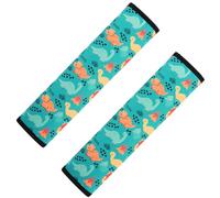 MHwan Children's Seat Belt Pads, Pack of 2, Cute Dinosaur Car Seat Belt Pads, Breathable and Skin-Friendly, Wear-Resistant and Durable for All Seasons, Car Belt Padding