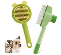 MHwan Fellblitz Brush, Pack of 2 Self-Cleaning Cat Brushes, Skin-Friendly Design, Suitable for Long and Short Hair, Detangling, Removing Loose Hair, Massaging Cat Comb