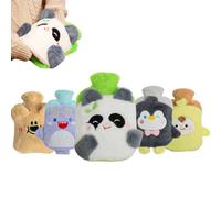 MHwan Hot Water Bottle, 1L Cute Furry Kids Hot Water Bottles Fluffy, Safe, Explosion-Proof and Leak-Proof, Removable for Cleaning, can be Placed in Both Hands