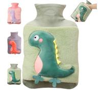MHwan Hot Water Bottle, Children's Christmas Gifts, 2L Large Cute Dinosaur, Thickened Super Furry Fluffy Aldult Kids Hot Water Bottle with Cover, Explosion-Proof and Leak-Proof
