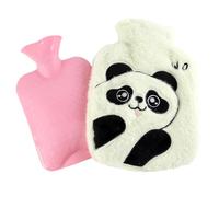 MHwan Hot Water Bottle with Cover, Cute Panda Christmas Gifts for Children, 1L Cozy, Plush and Fluffy, PVC Explosion-Proof and Leak-Proof Hot Water Bottle for Kids and Adults