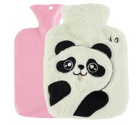 MHwan Hot Water Bottle with Cover, Cute Panda Christmas Gifts for Children, 1L Cozy, Plush and Fluffy, PVC Explosion-Proof and Leak-Proof Hot Water Bottle for Kids and Adults