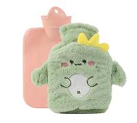 MHwan Kids Hot Water Bottle, Cute Dinosaur Small Hot Water Bottle with Cover, Furry, Plush, and Fluffy, 500ml, Safe, Explosion-Proof, and Leak-Proof, Removable and Cleanable